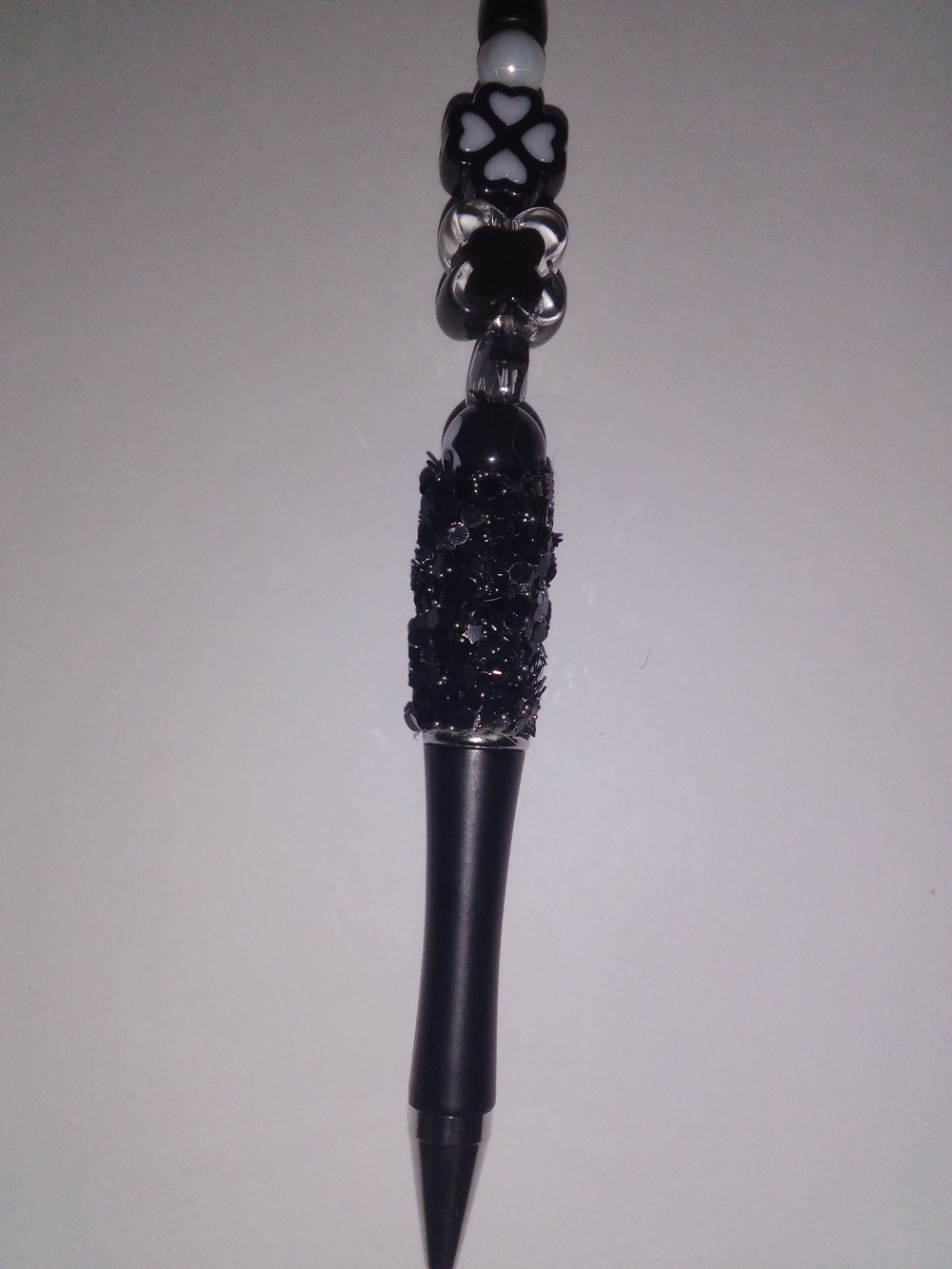 Black Beaded Decorative Pen